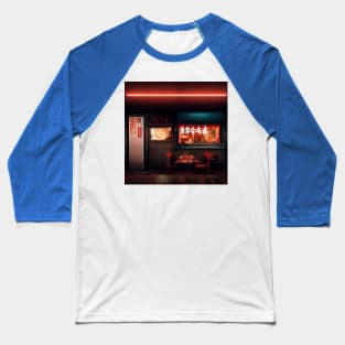 Cyberpunk Tokyo Ramen Shop Baseball T-Shirt